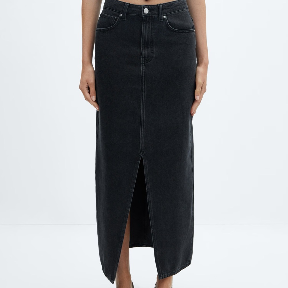 Mango Denim Slit Skirt